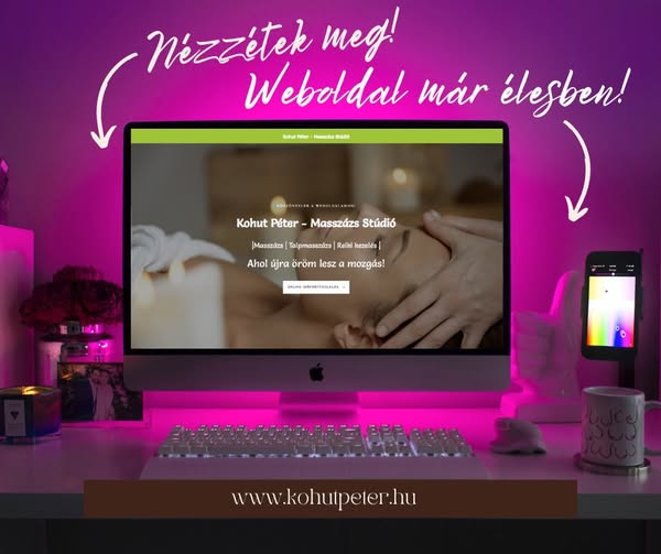 Kohut Péter masszázs stúdió weboldal